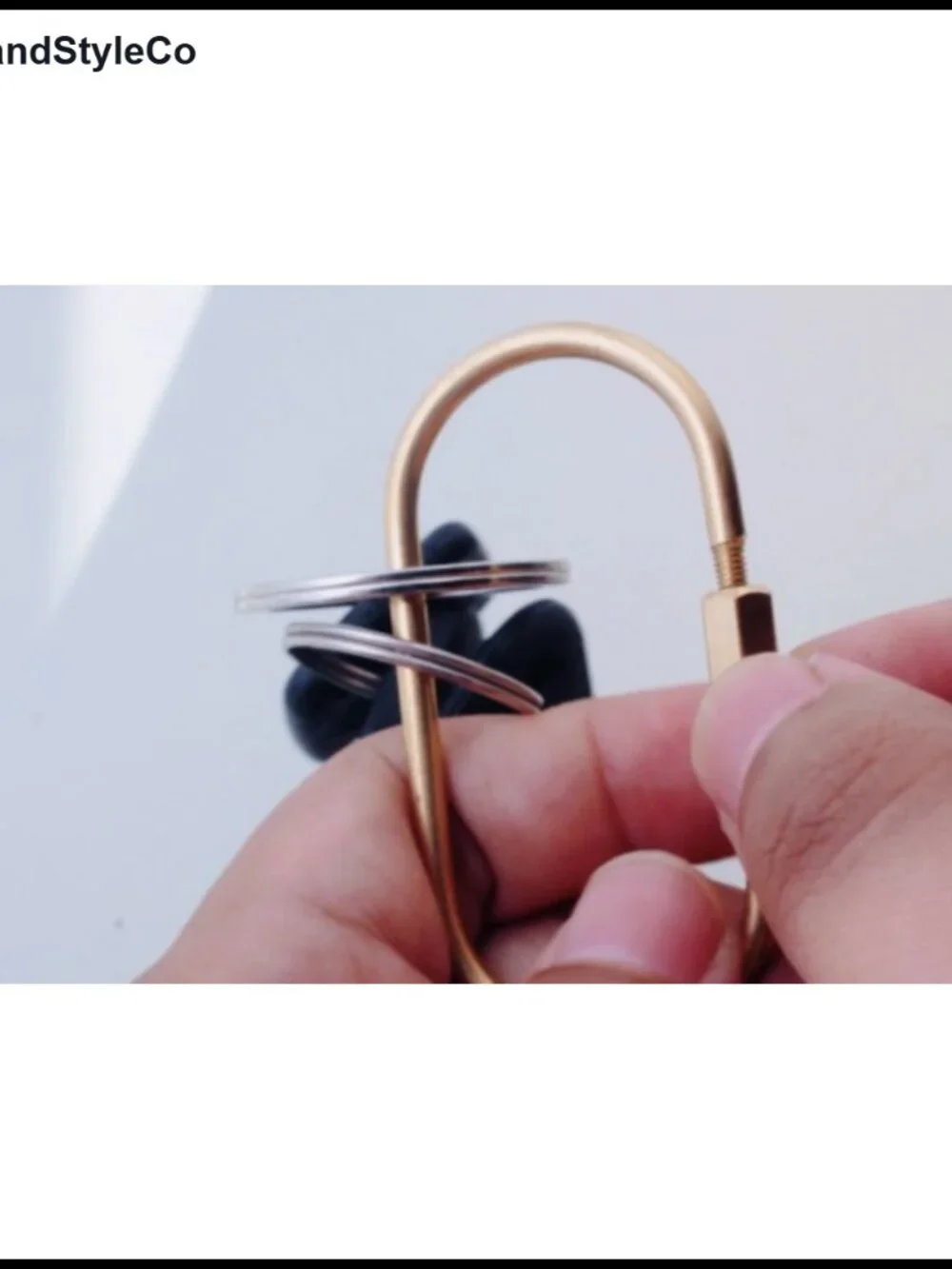 8 Pcs Solid Brass Locking Key Rings Carabiner Keychain Clips Screw Lock